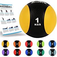 Balón medicinal 1 - 10 kg - Calidad de gimnasio profesional- incluye-Póster con ejercicios de balón medicinal.
